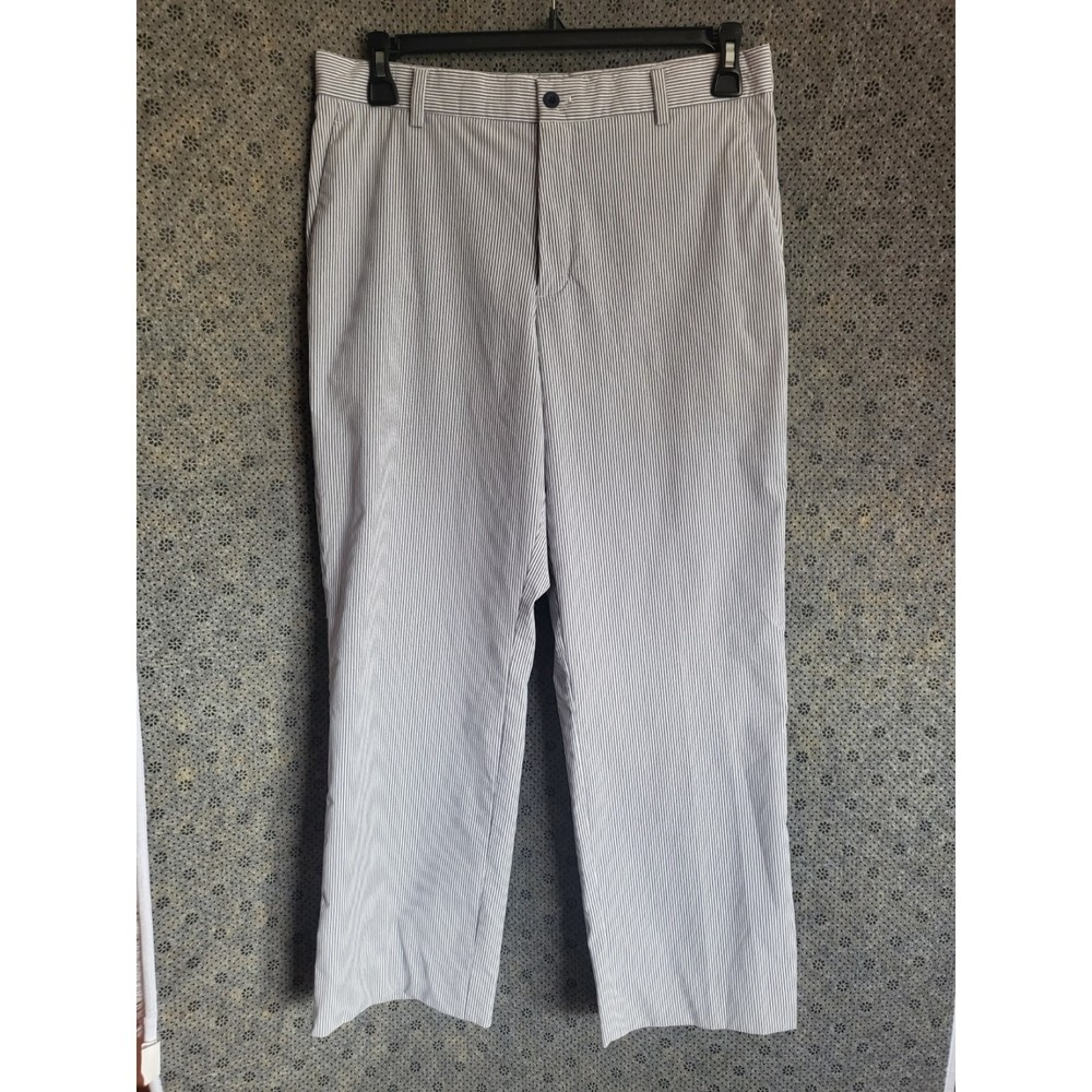Nike Golf Pants Men's 32x30 (read) White Gray Stripe Breathable Flat Front